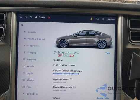 2016 Tesla Model S 90D/P100D/P85D/P90D from USA, damaged, VIN 5YJSA1E43GF119664